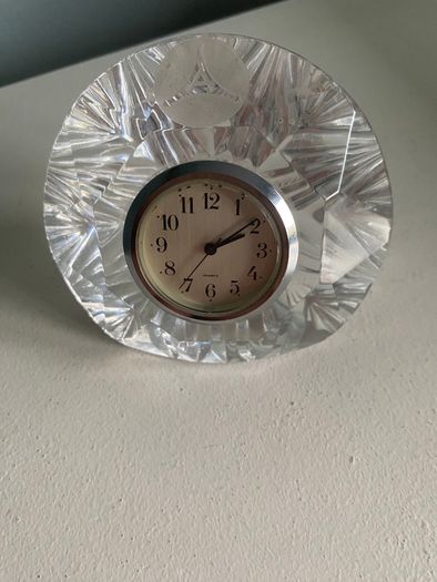 Vintage crystal glass Desk clock