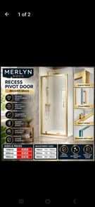 Merlyn reassessed mbox pivot shower doors brushed brass see below