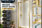 Merlyn reassessed mbox pivot shower doors brushed brass see below