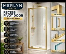 Merlyn reassessed mbox pivot shower doors brushed brass see below