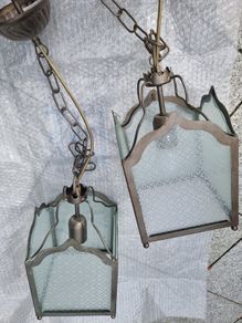 Laura Ashley vintage brass hanging lamps
