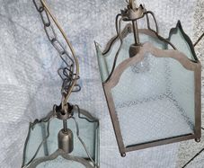 Laura Ashley vintage brass hanging lamps