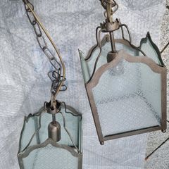 Laura Ashley vintage brass hanging lamps