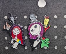 Jack skellington and Sally enamel pins