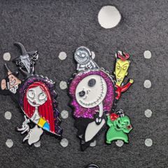 Jack skellington and Sally enamel pins