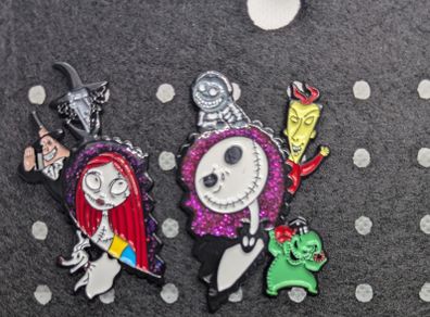 Jack skellington and Sally enamel pins