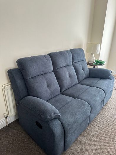 Brand new 3 seater & 2 seater recliner sofa suite set in slate grey fabric