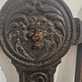 Carved oak antique chair with lion face motif Image 2