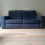 Natuzzi 2 Seater Couch Sofa Navy Fabric Excellent Condition Image 2