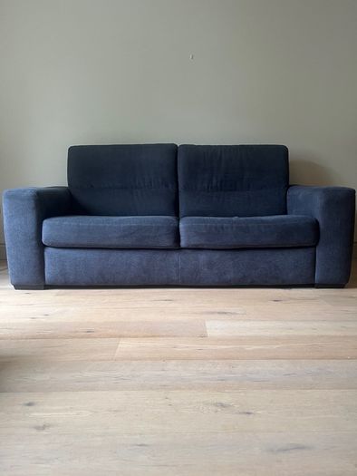 Natuzzi 2 Seater Couch Sofa Navy Fabric Excellent Condition