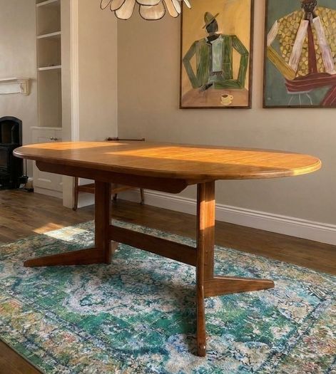 Mid Century Teak Dining Set Extendable Table + 6 Chairs