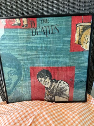Original 1960 S Beatles Fabric, Framed