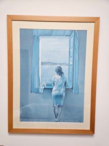 Salvador Dali Print with oak frame