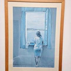 Salvador Dali Print with oak frame