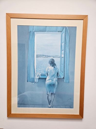 Salvador Dali Print with oak frame