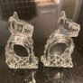 Pair of  crystal vintage crystal glass dogs. Rare find Image 2