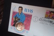 Vintage 1993 Elvis Presley 5 Dollar Coin and Stamp Commemorative First Day Cover (PNC)