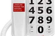 Landline Phone for Seniors, Uvital Big Button Telephone with Memory Dial | Desktop Phone for Visually Impaired Users, Easy to Read Large Buttons, Redial Function, Home Office Landline,Corded Telephone