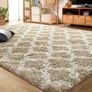 Luxury Velvet Shag Area Rug Modern Indoor Plush Fluffy Rugs, Extra Soft and Comfy Carpet, Geometric Moroccan Rugs for Bedroom Living Room Girls Kids Nursery, 5x8 Feet Dark Grey/White MULTIPLE COLOURS AVAILABLE (FREE POSTAGE) Image 2