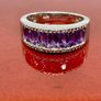 Silver ring with Amethyst and  Zircons Image 2