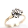 GOLD RING 9K with diamond cluster Image 4