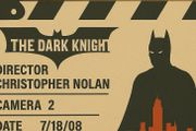 The Dark Knight display scene clap board