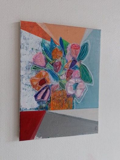 Original Abstract Painting Original Floral Painting Framed Floral Art New Original Irish Abstract Painting by Artist