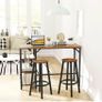 Bar Stools Set of 2, 64CM Kitchen Breakfast Bar Stools Chairs with Footrest Image 7