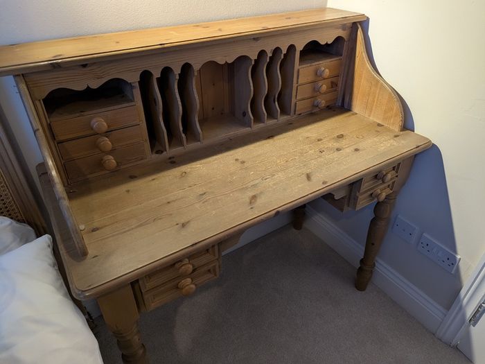 Solid Pine Traditional Handmade Writing Desk