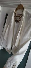 Per Una White Drape Lapel Jacket Sz 16UK