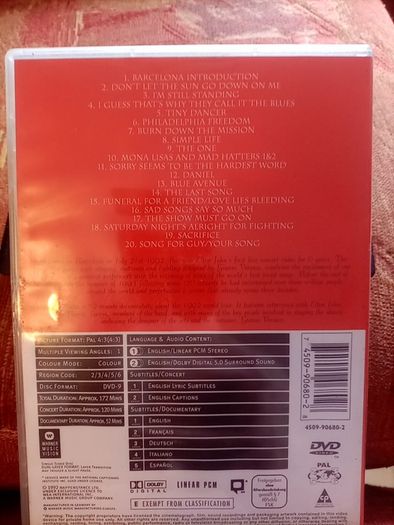 Dvd Elton John Live In Barcelona