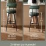 Set of 2 Swivel Bar Stools - 360 Rotation - Faux Leather - Forest Green 65 cm High Image 3