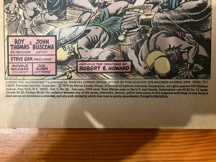 Comic: 'Conan The Barbarian' no.59 (February 1976)