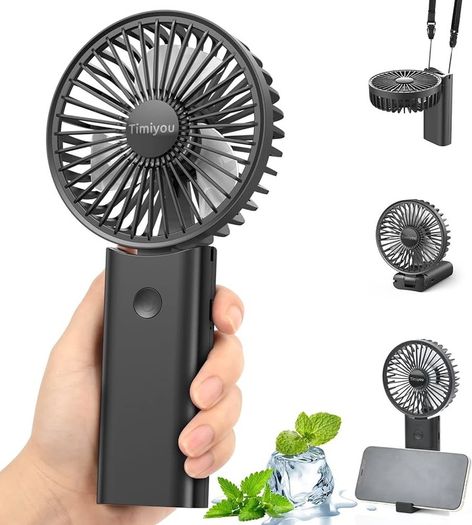 NEW SALE | Handheld Fan, Portable Hand Held Fan with 3 Speed, Mini Hand Fan 3000mAh Battery Operated, USB Rechargeable