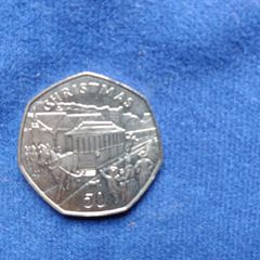 Isle of Man 1986 Christmas 50 pence coin