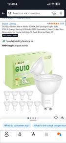 10 pack of GU10 LED lightbulbs 3000k warm white outdoor indoor bulbs porch