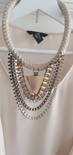 H&M beige tie front dress Sz 40 (Fit 12-16UK)