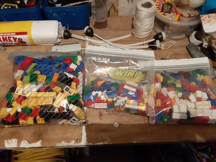 lego 3 bags of lego bricks with instruction