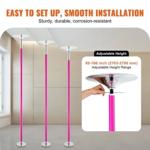 Dancing Pole, Spinning Static Dancing Pole Kit, Portable Removable Pole, 40mm Heavy-Duty Stainless Steel Pole