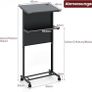 Standing Desk, Height Adjustable, Standing Seat Desk with Wheels, Mobile Standing Desk with Inclined Table Top & Shelf, Laptop Table for Home & Office, Black Image 7
