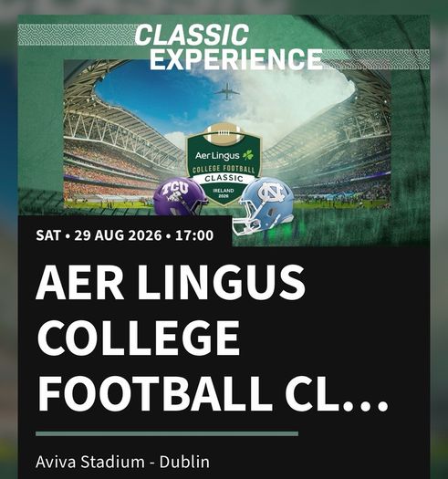 3x Row A - Aer Lingus College Football Classic 2026