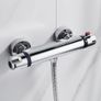 Thermostatic Shower Mixer Bar Wall Mounted Shower Mixer Tap Chrome Brass Shower Thermostatic Mixer Valve, 38Deg C Anti Scald Shower Bar Mixer Valve Intelligent Constant Temperature Exposed for Bathroom Image 6