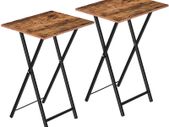 Set of 2 Side Tables, Folding Tray Tables, Serving Tables, Snack Tables, Industrial Style, Coffee Tables, TV Trays for Small Spaces, Easy to Assemble, Sturdy