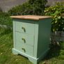 Sage Green 3-Drawer Nightstand / Bedside Table Image 2