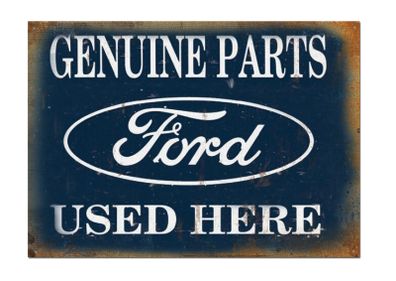 Ford parts reproduction tin metal sign