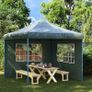 BN  Sidewall 2 pcs with Window PE Green for Party Tent Image 2