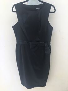 Wallis black satin bow detailed dress