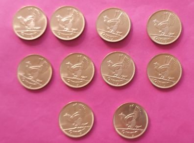 Ireland 1968  Set Of 10 Uncirclulated 1d Collector Coins