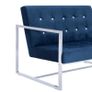 2-Seater Sofa with Armrests Blue Chrome and Velvet Image 3