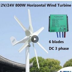800W 48V Wind Turbine Generator with Controller 6 Blade